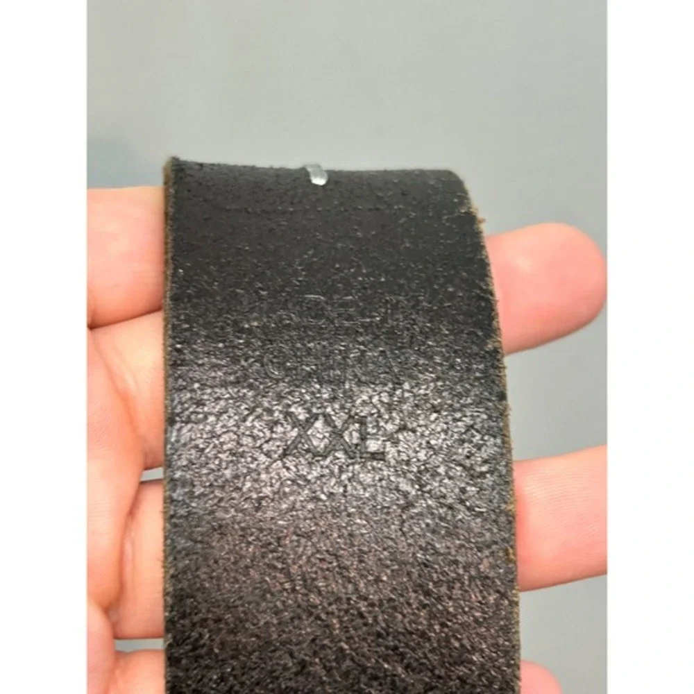 Belt Mens XXL Black Genuine Leather Casual Rugged Single Prong‎ Buckle Work